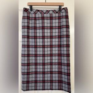 Pendleton Wool Plaid Classic Preppy Midi Skirt Size 12